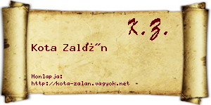 Kota Zalán névjegykártya